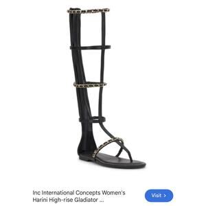 INC International Concepts Shoes Womens Size 7 Black Harini Sandals New